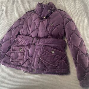 Burberry Purple Quilted Puffer Jacket
